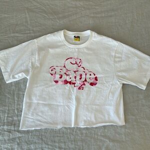 BAPE pink camo baby milo cropped